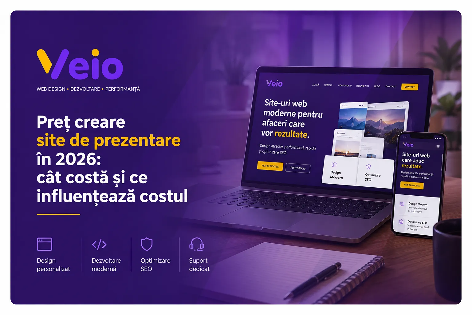 Calcul preț pentru crearea unui site de prezentare